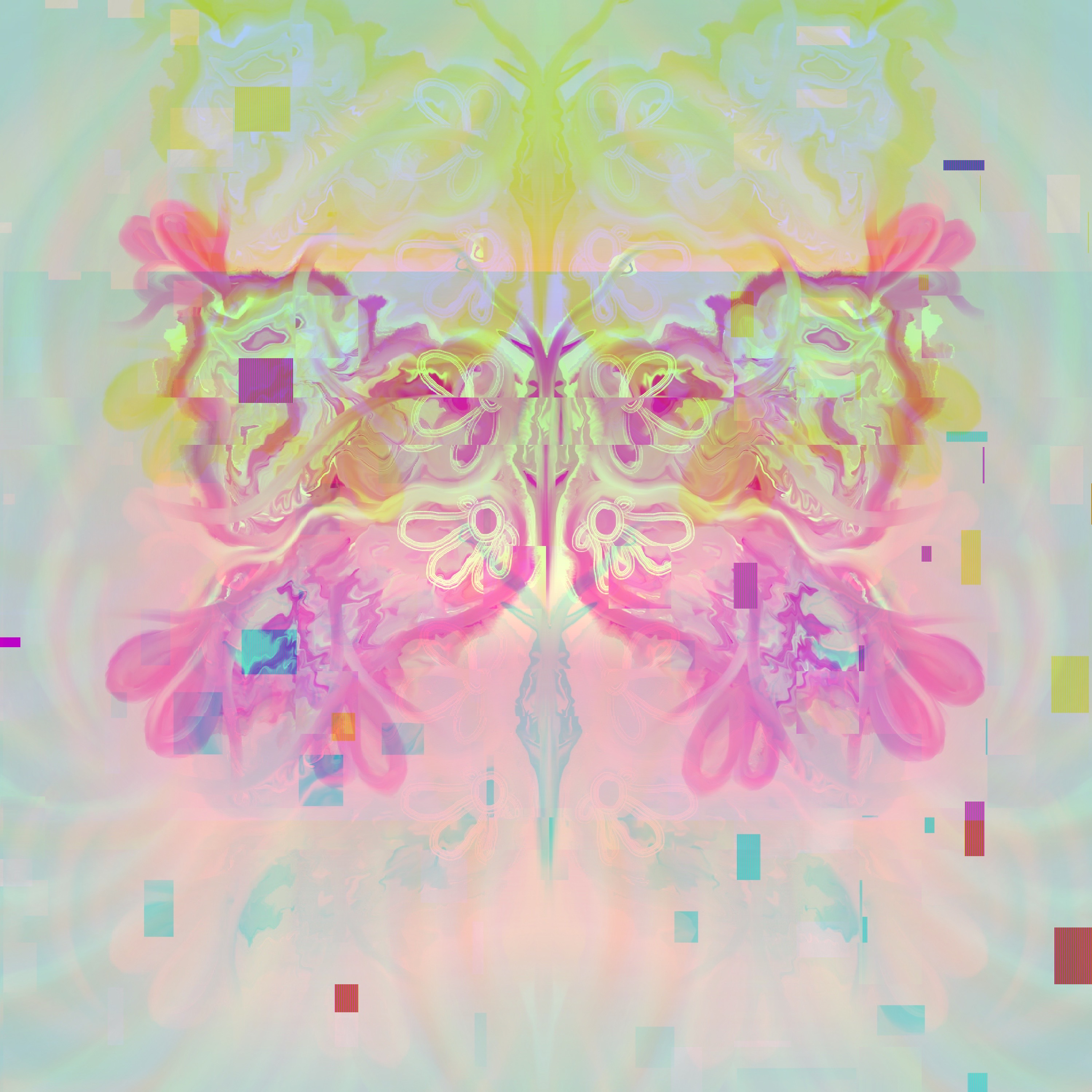pink glitchy butterfly